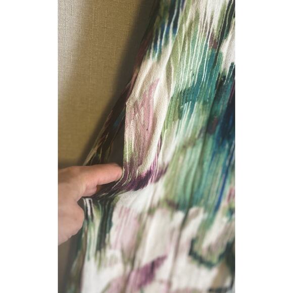 Habitat Tropical Sleeveless Dress Large Colorful Pockets Abstract Art To Wear - Picture 6 of 9